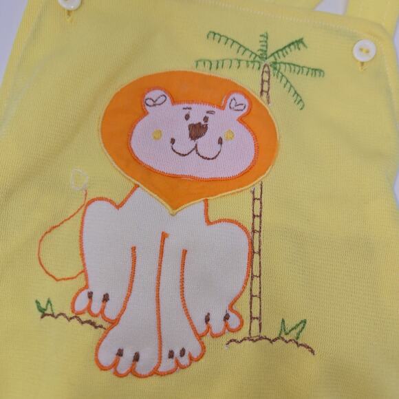 Vintage Healthtex Sun Suit Romper Jumper Yellow Lion Unisex 12 Month One Piece - Picture 4 of 9